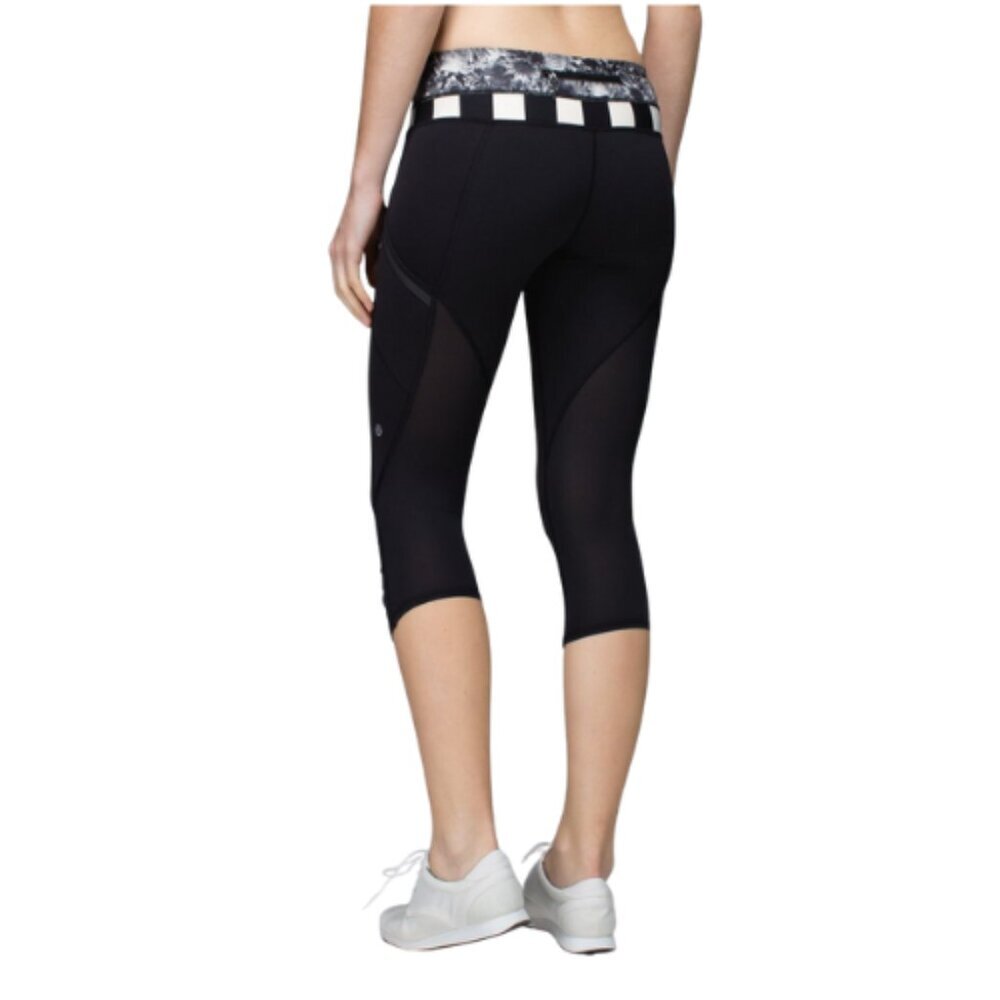 Lululemon Womens 6 Run A Marathon Crop II Black
